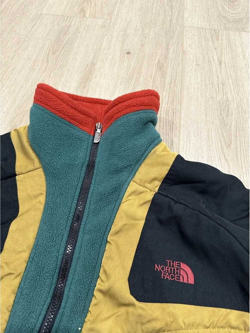 Vintage THE NORTH FACE Extreme Color Block Fleece Jacket 90s M
